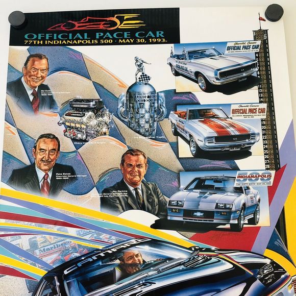 CHEVY CAMARO 77th INDIANAPOLIS 500 RACE POSTER HTF - Picture 5 of 6